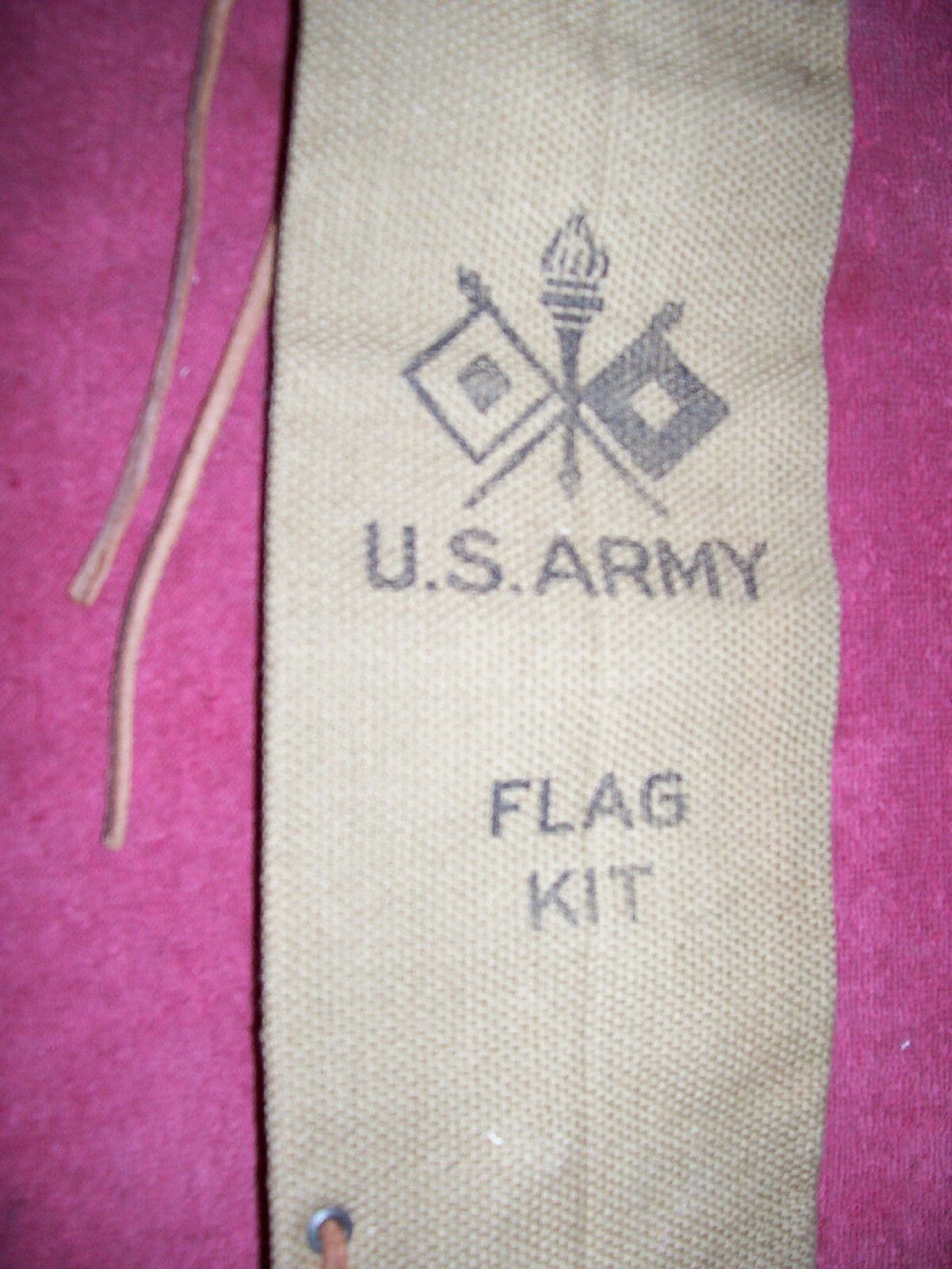  WW I ( 1918)  US ARMY KHAKI CANVAS SIGNAL CORP. FLAG CASE  UNISSUED