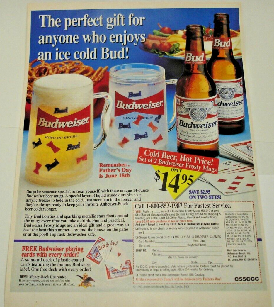 1995 Budweiser Bud Print Ad with Coupon Mug Offer 11\