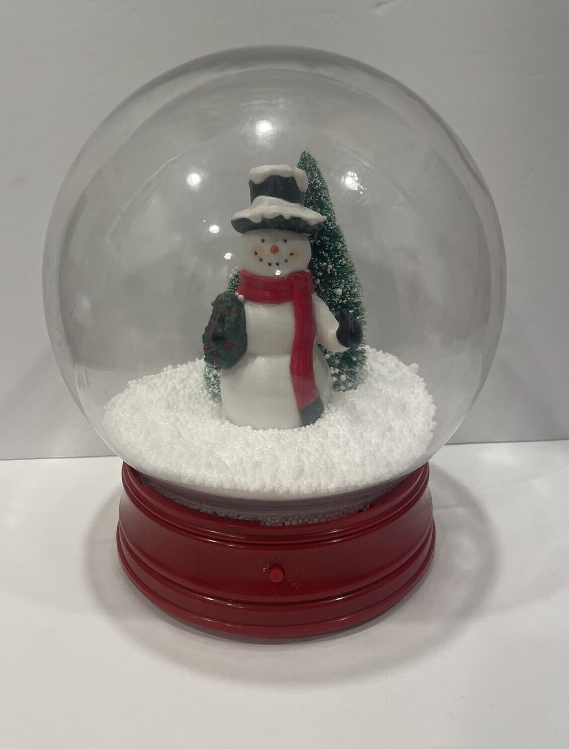 Snowman In Snow Globe Battery Operated 9”Lights Plays Xmas Songs. See VIDEO