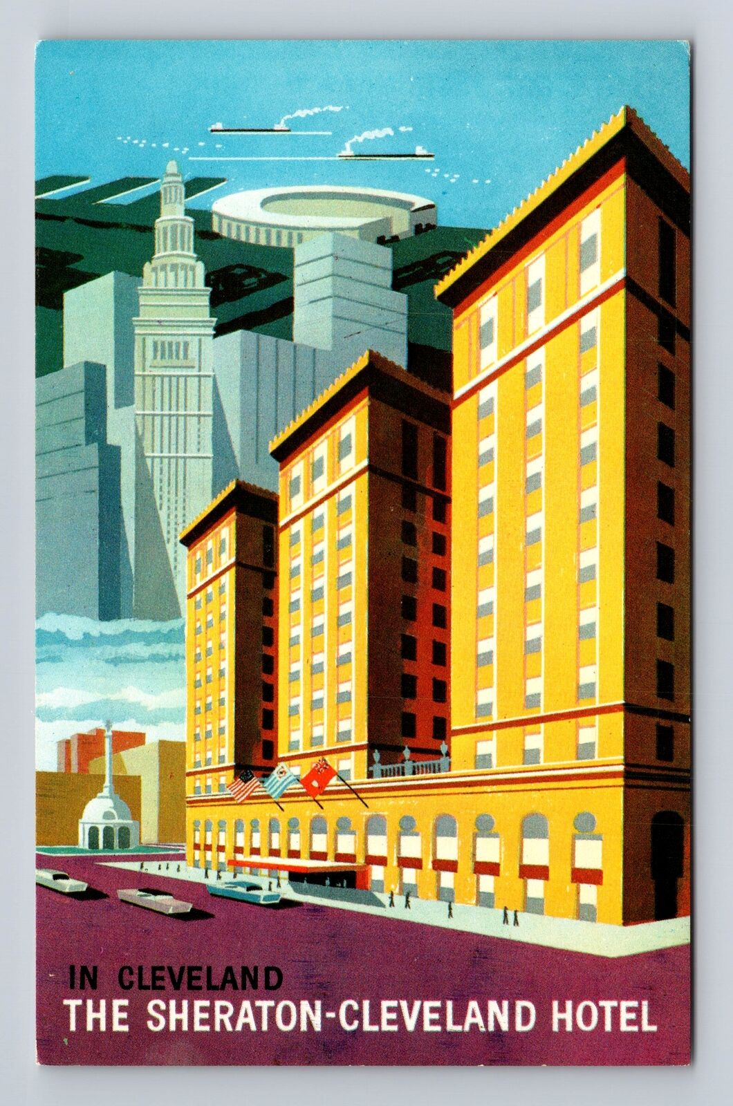 Cleveland OH-Ohio, Sheraton Cleveland Hotel, Advertisement, Vintage Postcard
