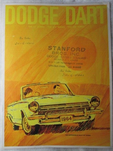 1964 Dodge Dart, GT Series, 270 Series, 170 Series Sales Brochure