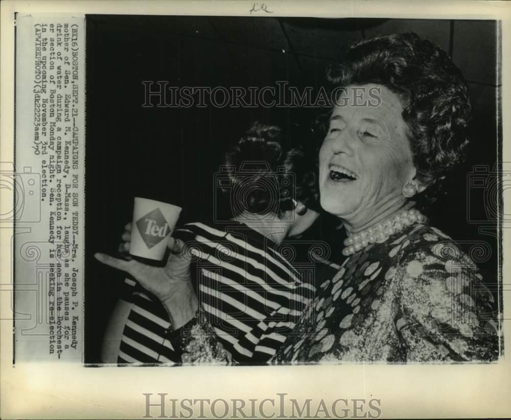 1970 Press Photo Mrs. Joseph P. Kennedy at Dorchester Boston Campaign Reception