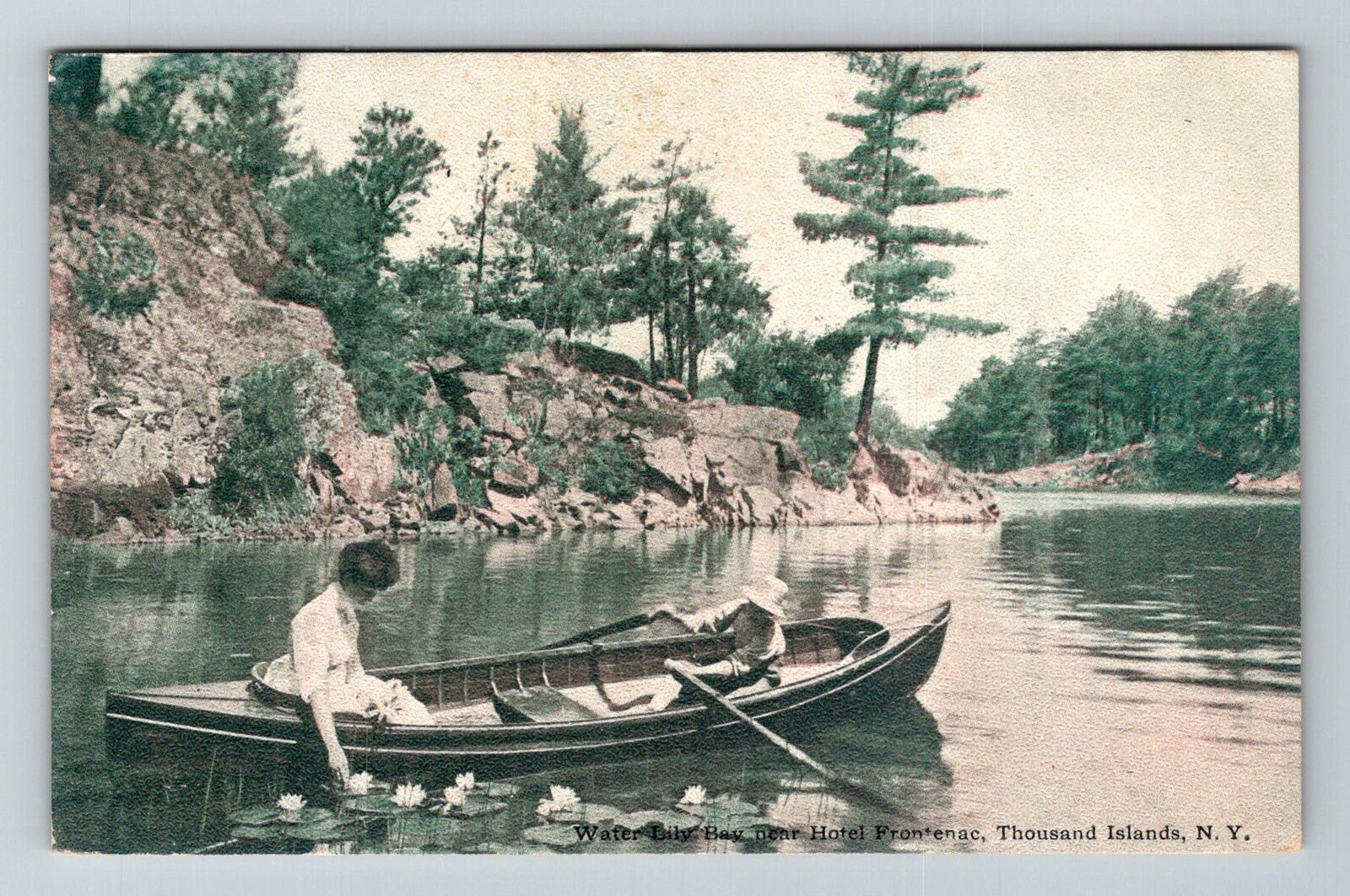 Thousand Islands NY-New York, Boating on Water Lily Bay, c1909 Vintage Postcard