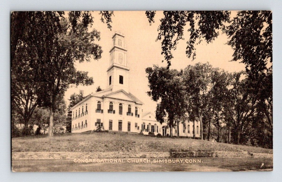 1930'S. SIMSBURY, CONN. CONG CHURCH. POSTCARD EP30