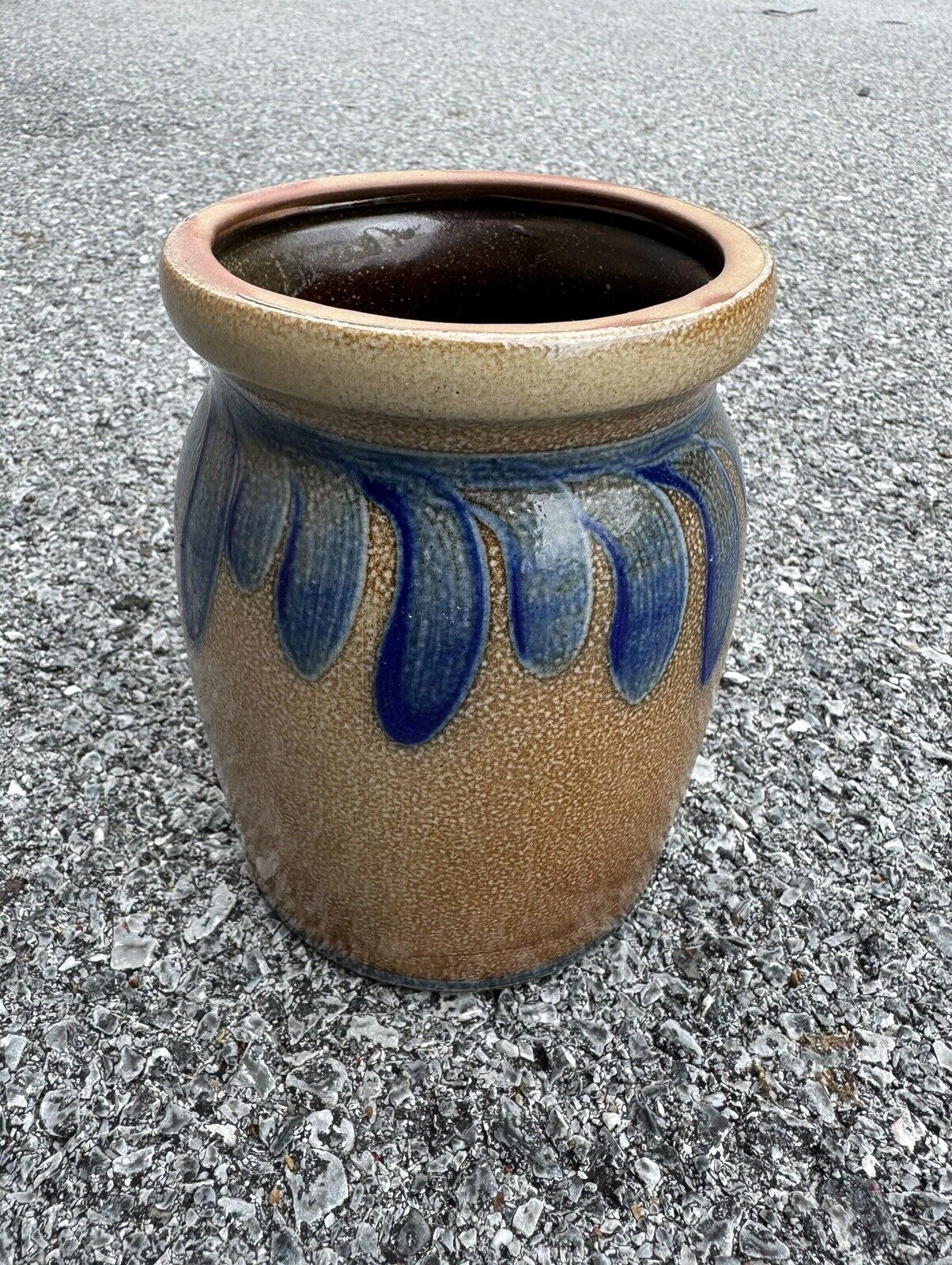 MINT Vintage BBP Beaumont Brothers Pottery Crock Blue Salt Glaze Ceramic Vase 94