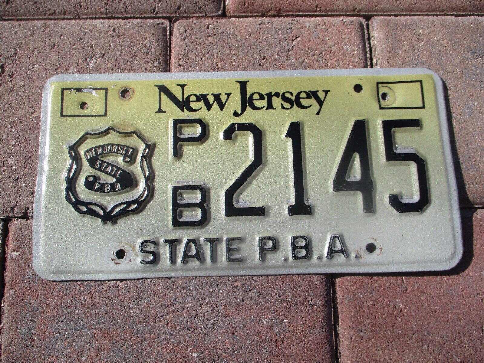 New Jersey  P.B.A. license plate  #  2145