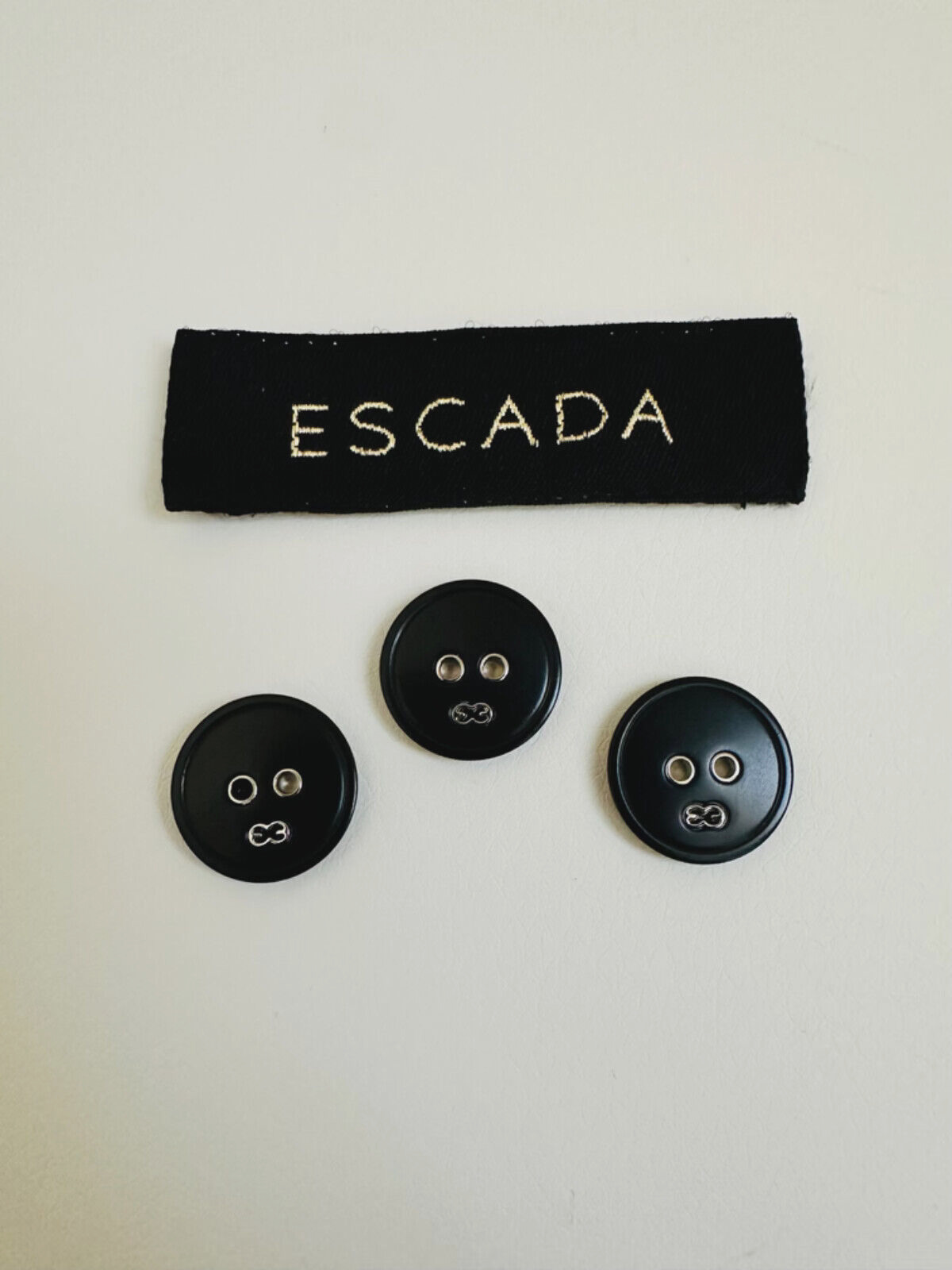 Signature Escada Logo Replacement Black  buttons Lot of 3