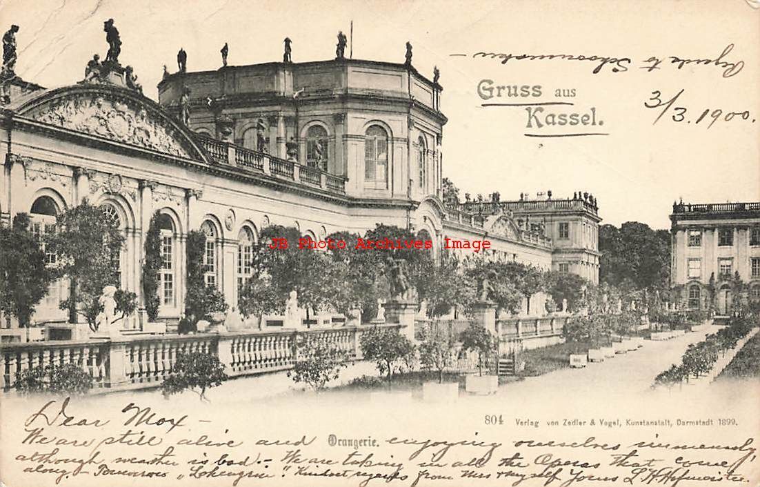 Germany, Kassel, Gruss aus, 1900 PM, Stamp, Zedlar & Vogel No 804