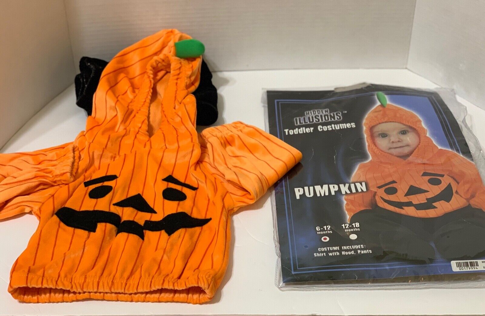 Hidden Illusions Pumpkin Costume Child Size 6-12 Months Halloween Orange Hoodie