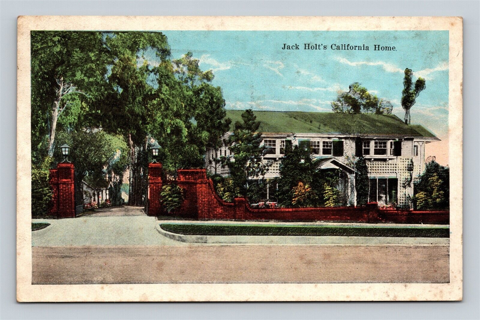 1925 Hollywood CA California Jack Holt\'s Home Postcard 