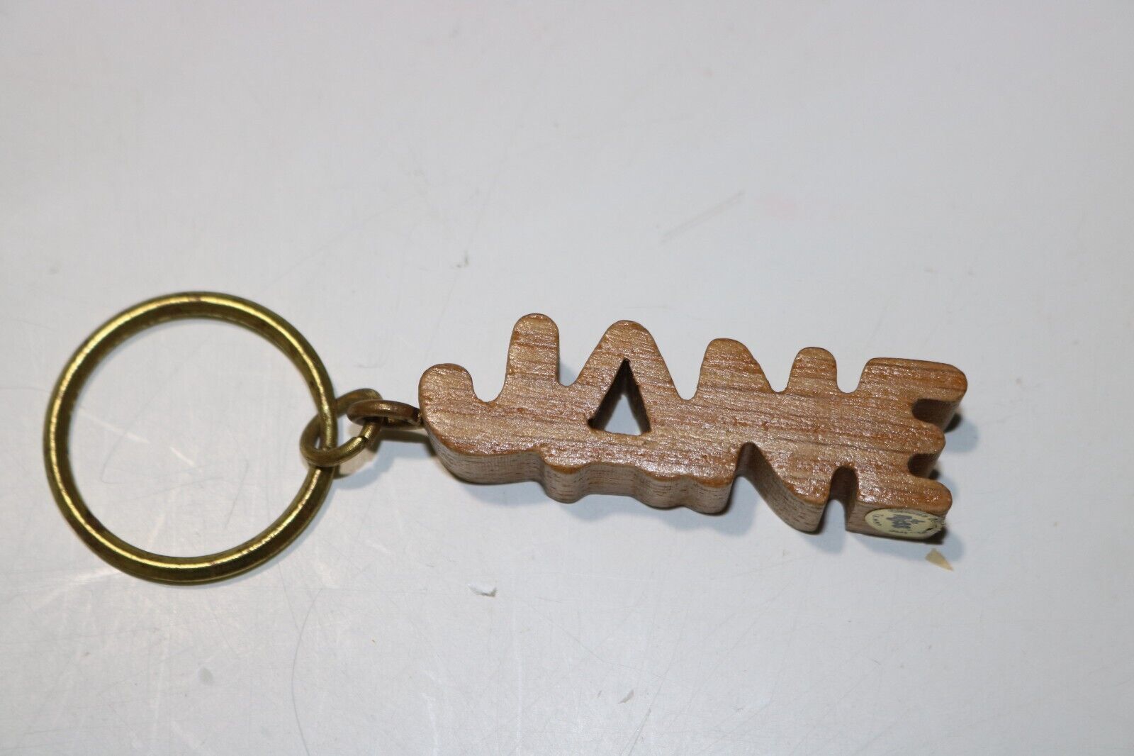 Vintage Keychain JANE Key Ring Wood Name Fob By Russ Berrie 1980\'s
