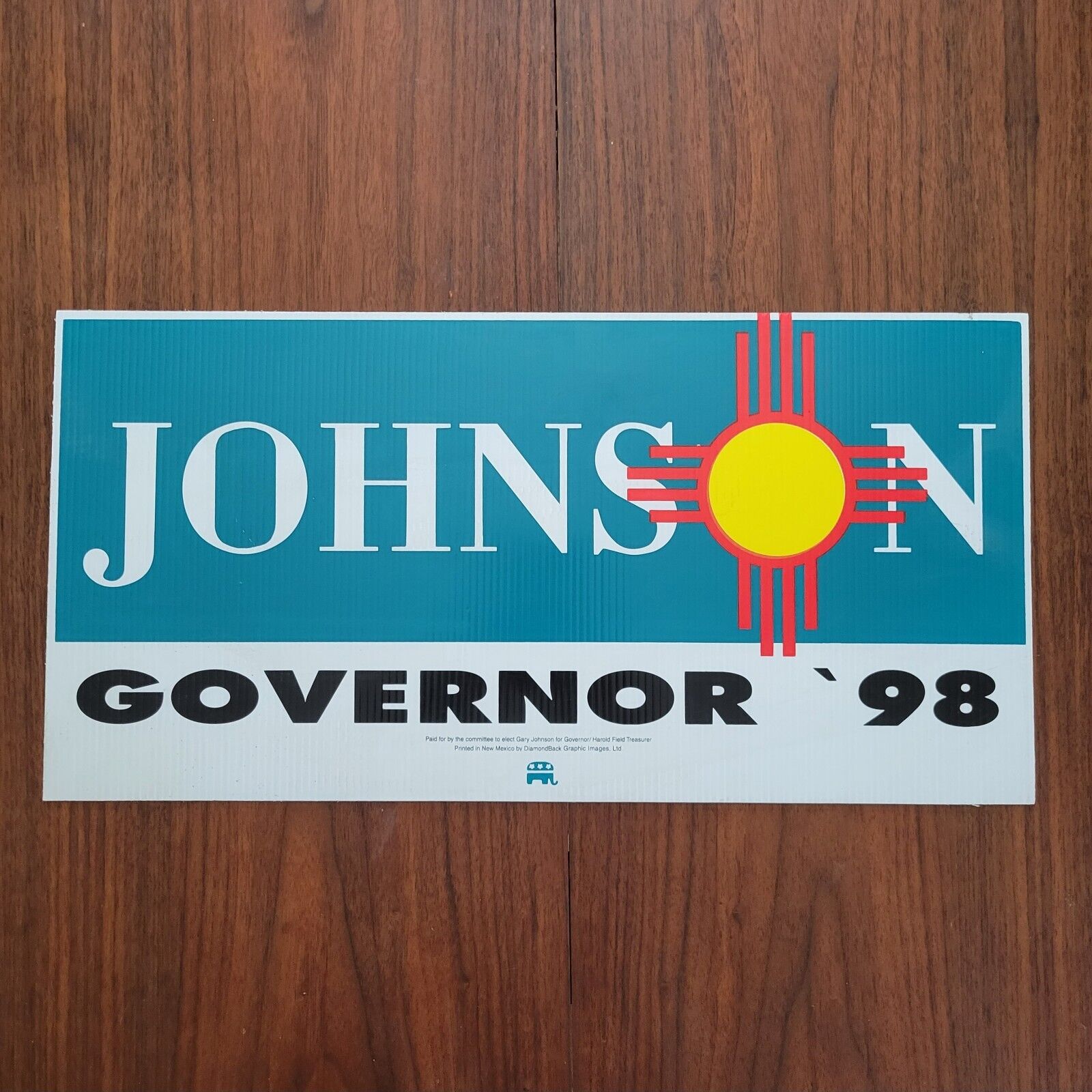 Vintage 1998 Gary Johnson New Mexico Governor Candidate Poster 12
