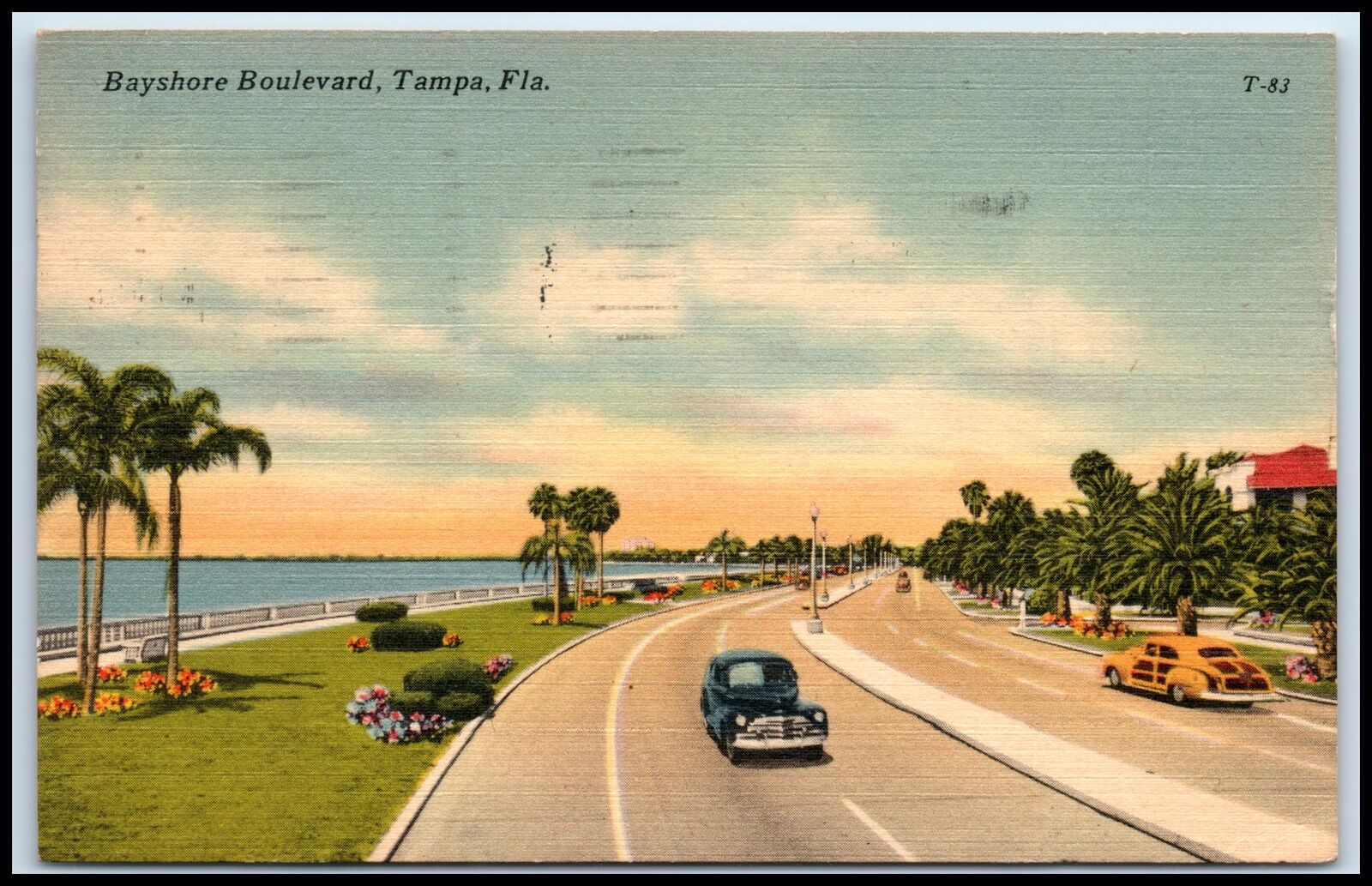 Postcard Bayshore Boulevard Posted Tampa FL Y42