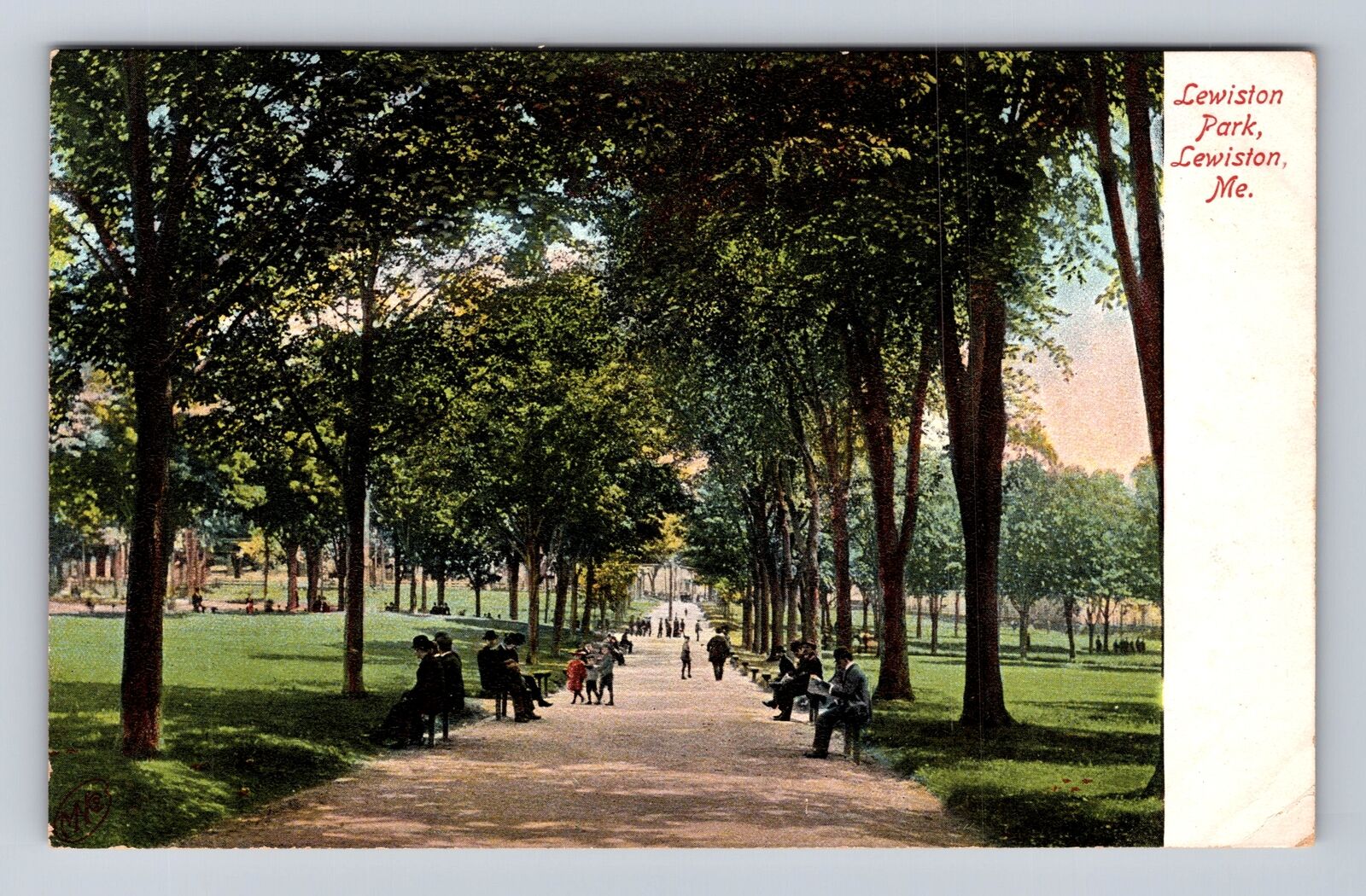 Lewiston ME-Maine, Lewiston Park, Antique, Vintage Souvenir Postcard