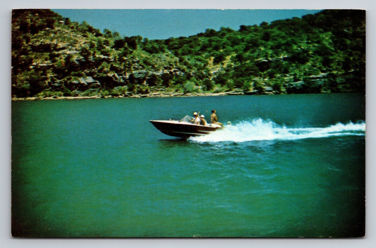 Lake Marble Falls Texas Vintage Unposted Postcard Pleasure Craft Boat