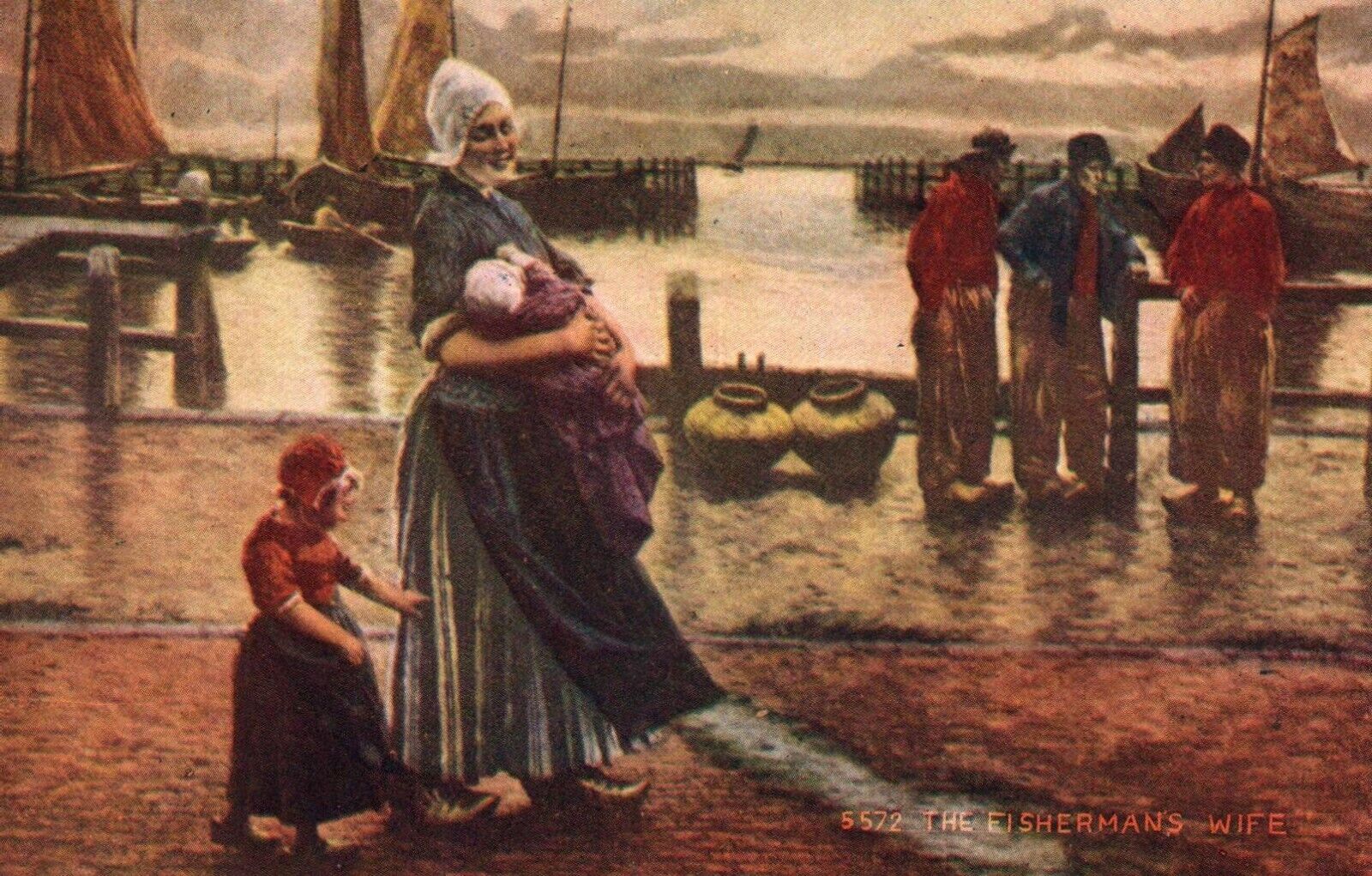 Vintage Postcard- 5572 The Fisherman\'s Wife. Unposted 1950s