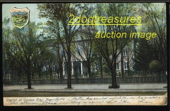 CARSON CITY NEVADA CAPITOL BUILDING VIEW UDB 1907 OLD Nv Nev Postcard Old
