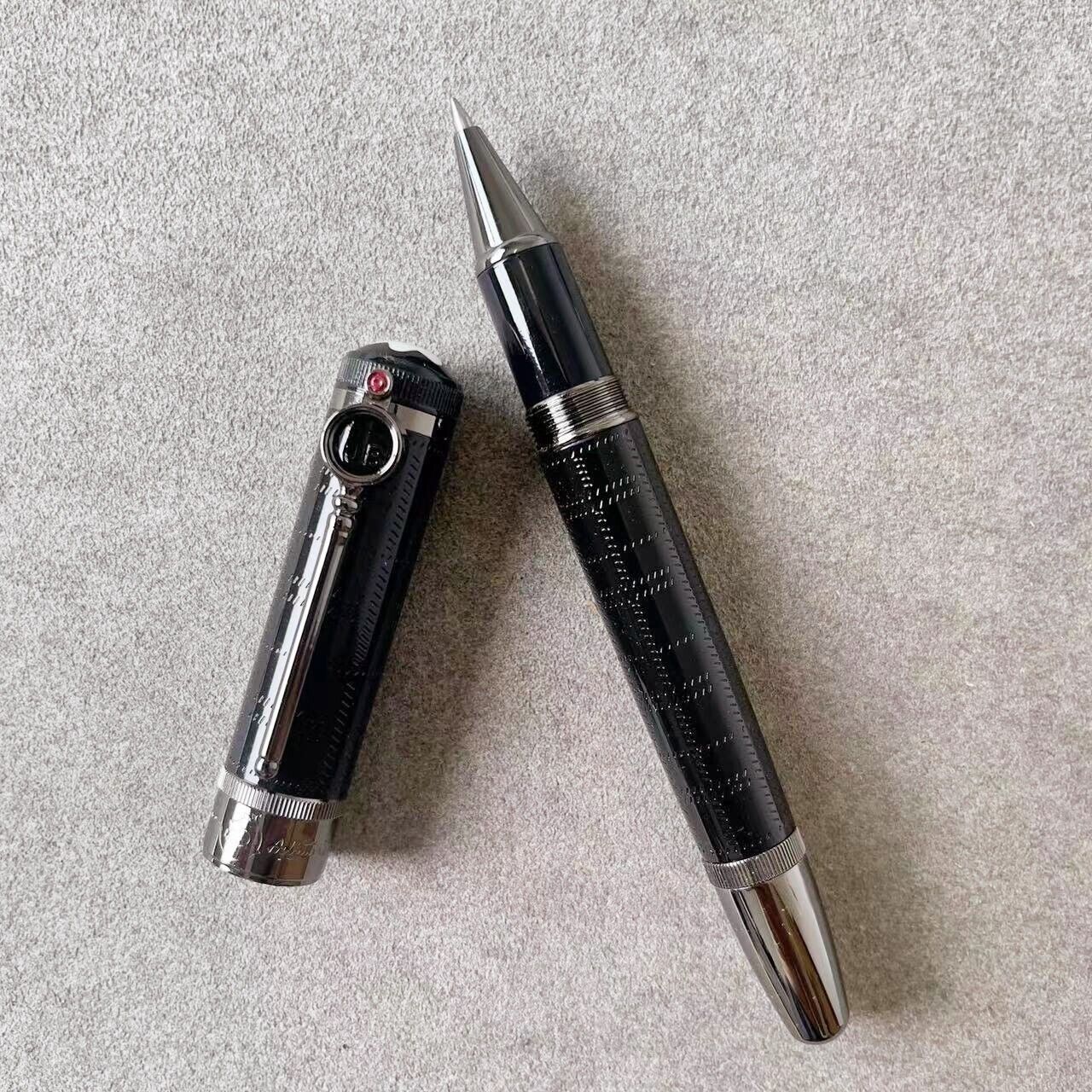 Deluxe Doyle Series Black - Grey Clip 0.7mm Rollerball Pen No Box