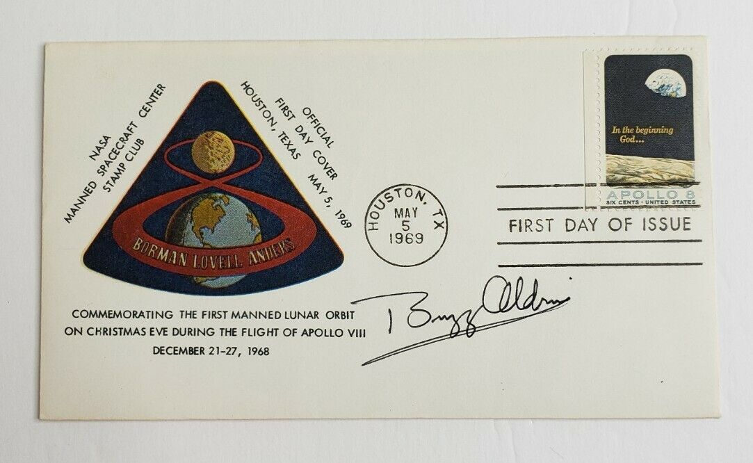Edwin Buzz Aldrin Signed Autographed FDC 1969 First Manned Lunar Orbit Apollo 8 
