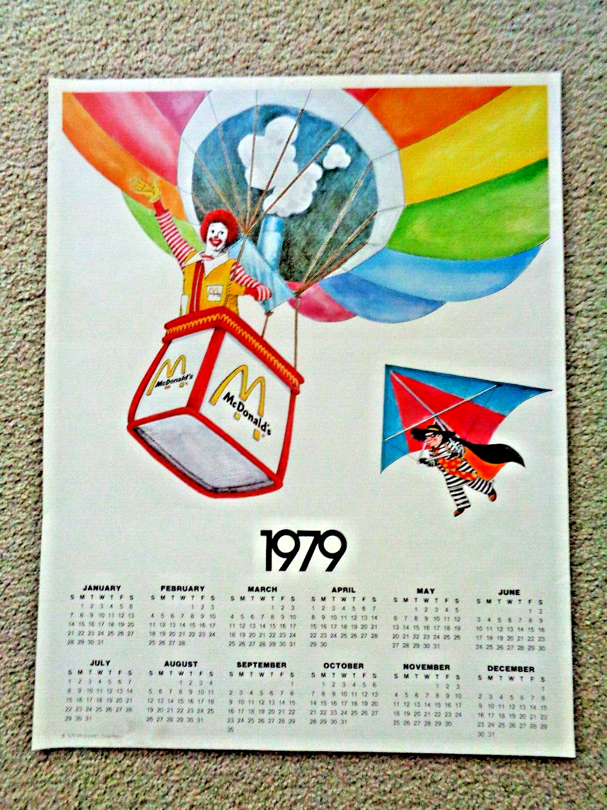 Scarce 1979 Ronald & Hamburglar Calendar