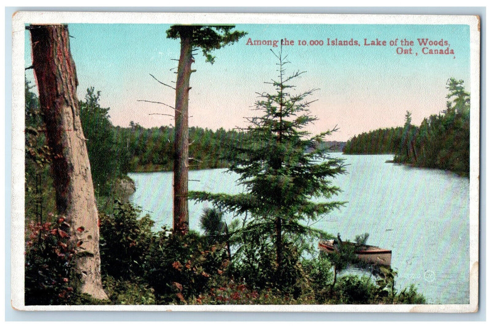 c1905 Among the 10,000 Islands Lake of the Woods Ontario Canada Postcard
