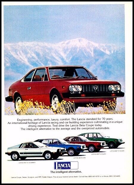 1976 Lancia Beta Coupe Vintage Advertisement Print Car Art Ad D179