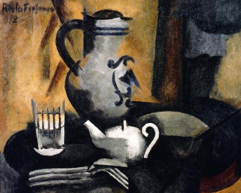 Oil painting Roger-De-La-Fresnaye-Still-LIfe-with-Teapot still life on table art