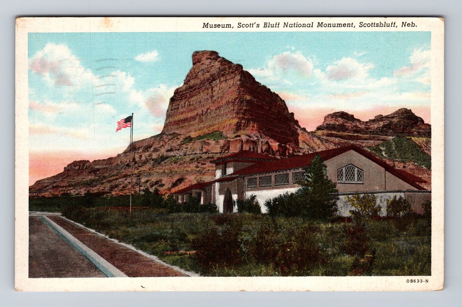 Scottsbluff NE-Nebraska, Museum, Scott\'s Bluff Monument, Vintage c1914 Postcard