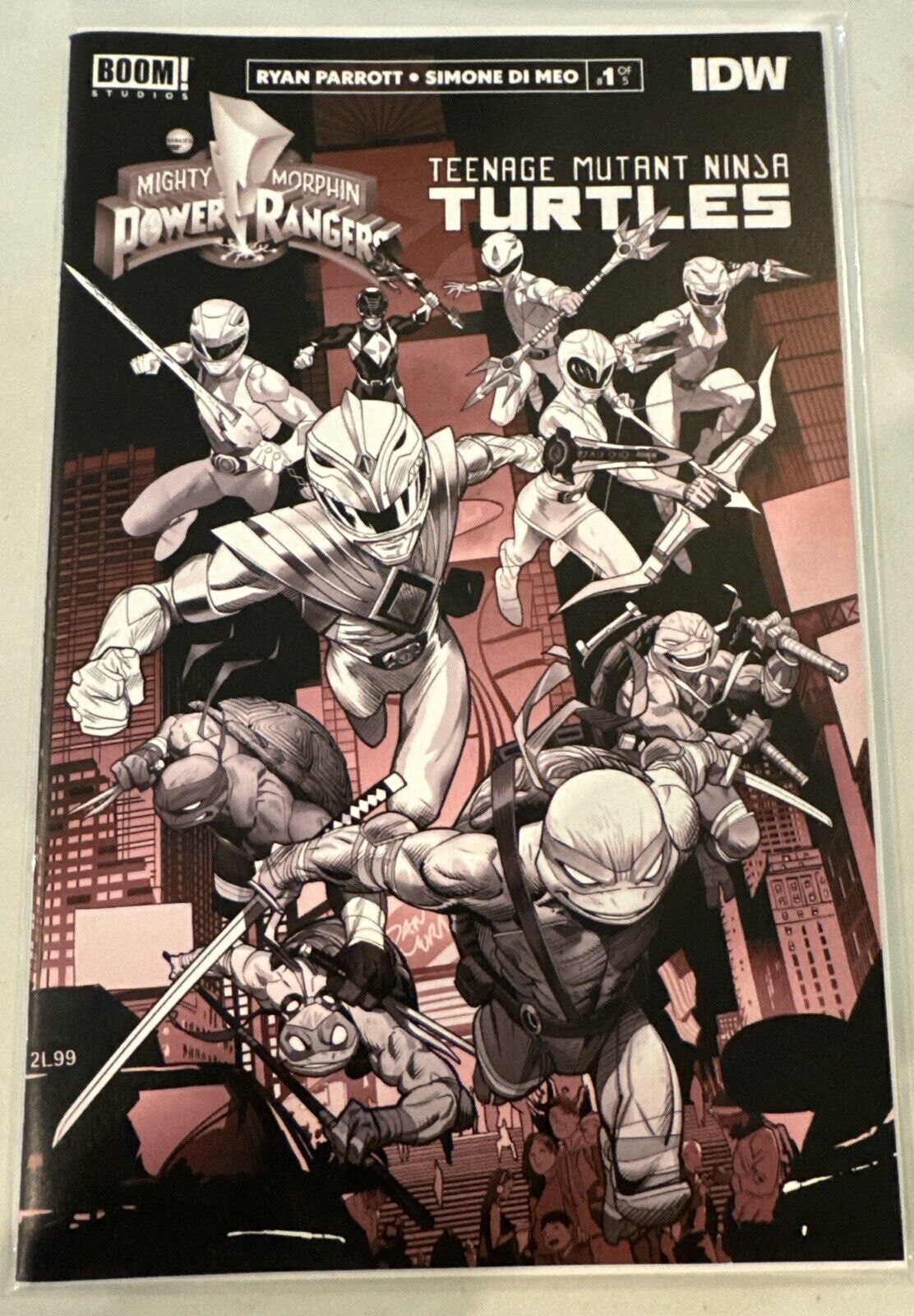 Mighty Morphin Power Rangers Teenage Mutant Ninja Turtles #1 Black & White