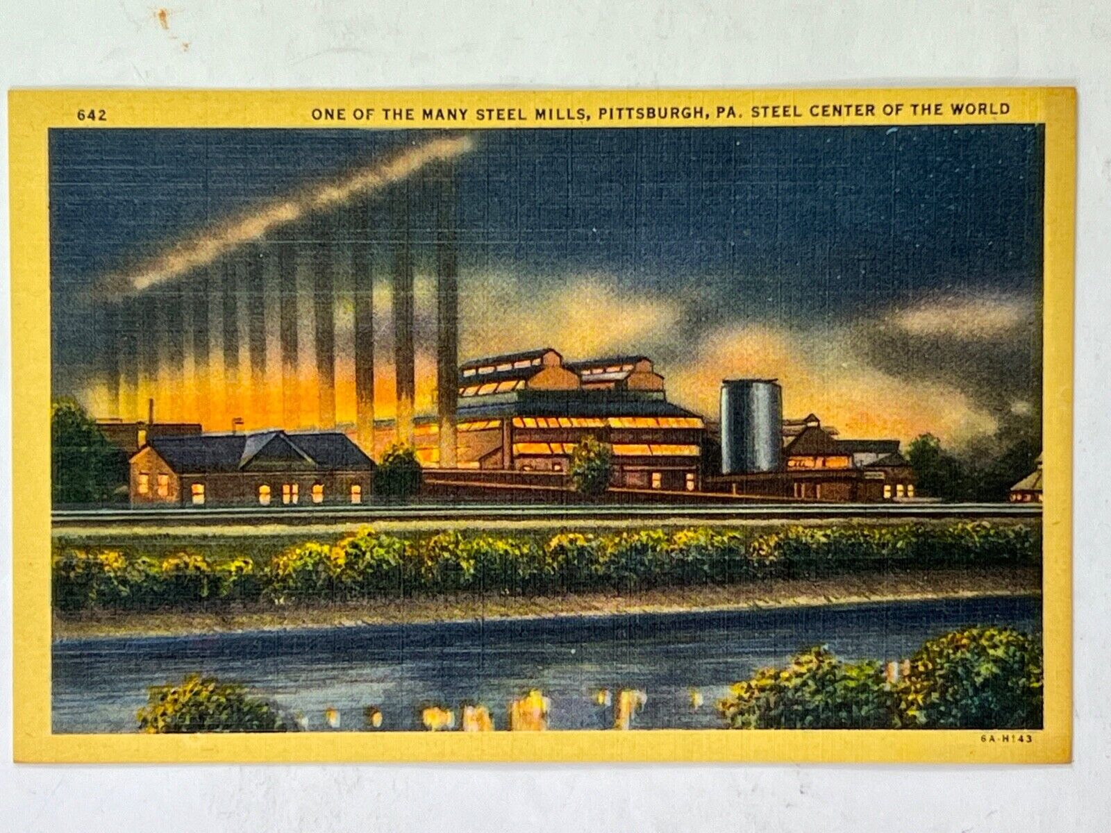 Postcard 1 Of The Many Steel Mills Pittsburgh PA Steel Center Of The World PC11