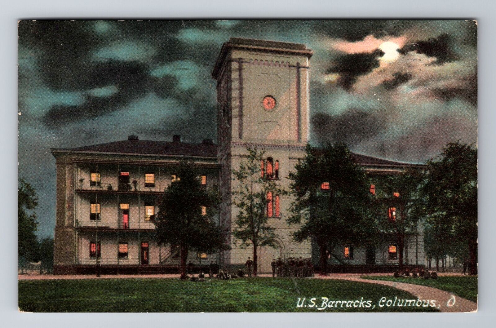 Columbus OH-Ohio, U.S. Barracks, c1910 Antique Vintage Souvenir Postcard