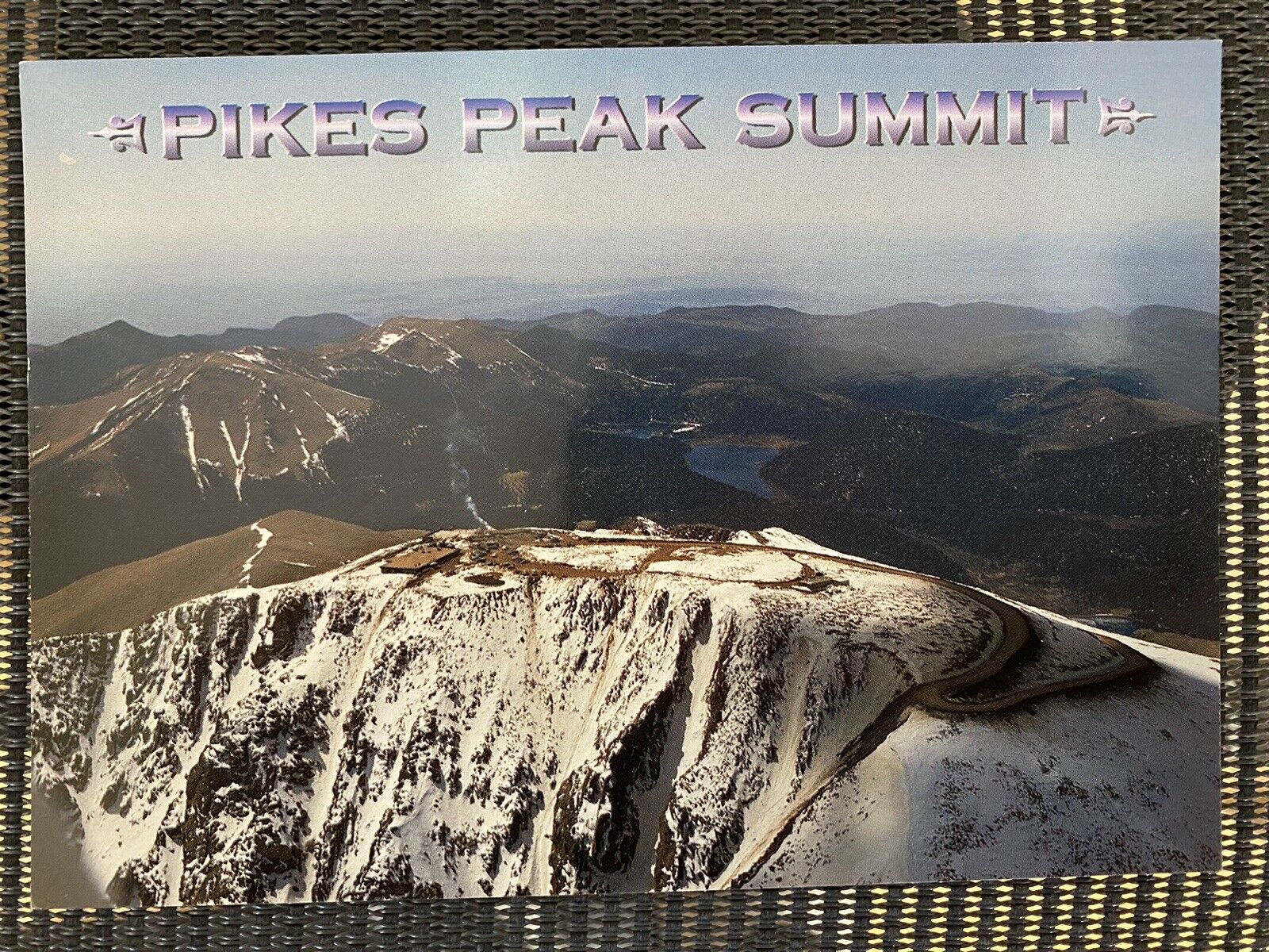 Pikes Peak Summit Mountain Colorado Springs USA Vintage Unused Postcard