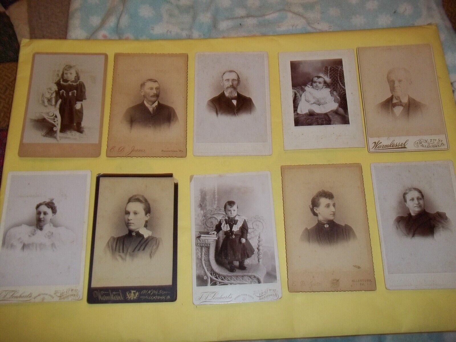 Antique Victorian Cabinet Card Photo Lot: TWELVE CARDS ALL ALLENTOWN PA
