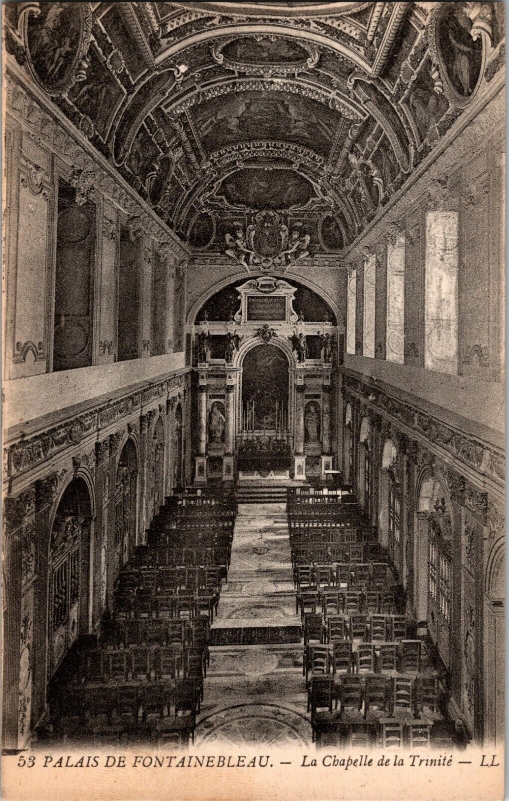 c1910 Paris France #53 Fontainebleau Trinity Chapel Levy Sons Collotype Postcard