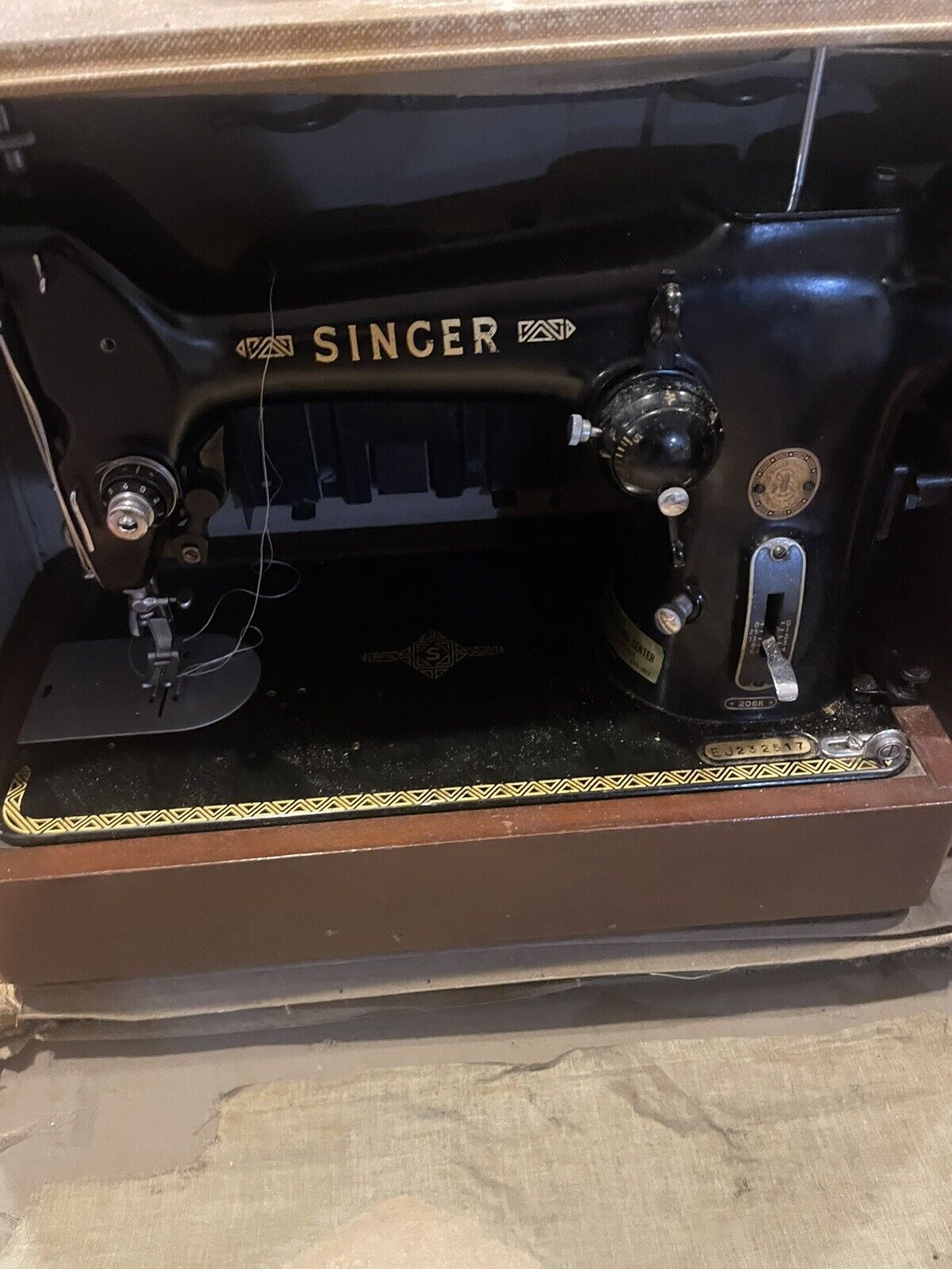 Vintage Singer 206K Sewing Machine w/ Case, Working Condition, w/ Power Cord