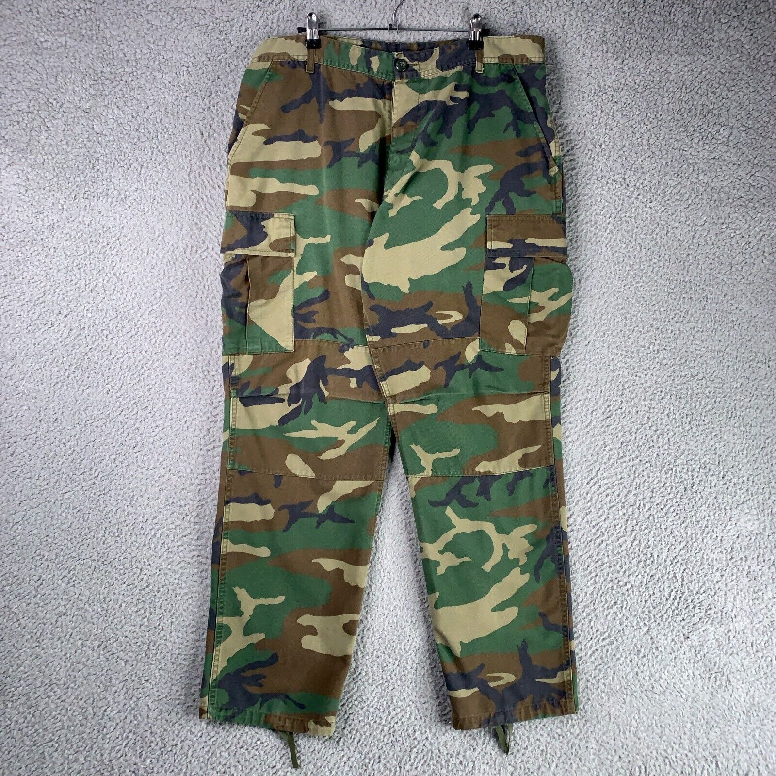 Rothco Military Cargo Pants Mens Large Green Woodland Camo M81 Combat Baggy 80s