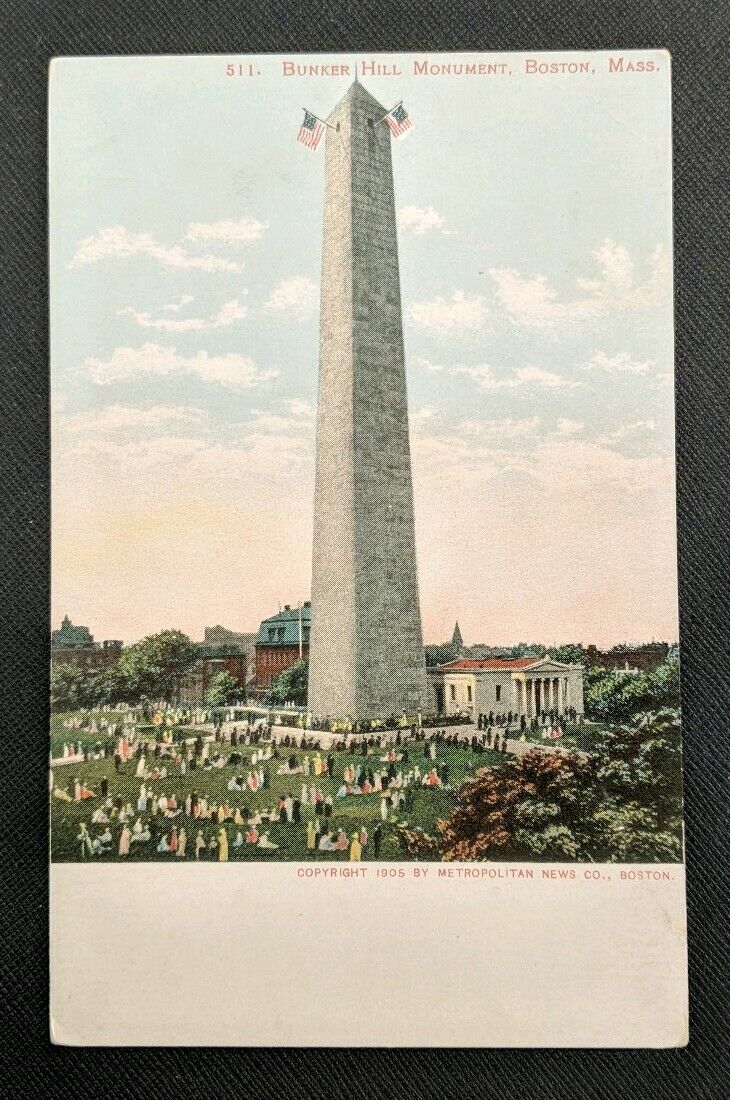 c1900\'s Unused Bunker Hill Monument Boston Massachusetts Postcard