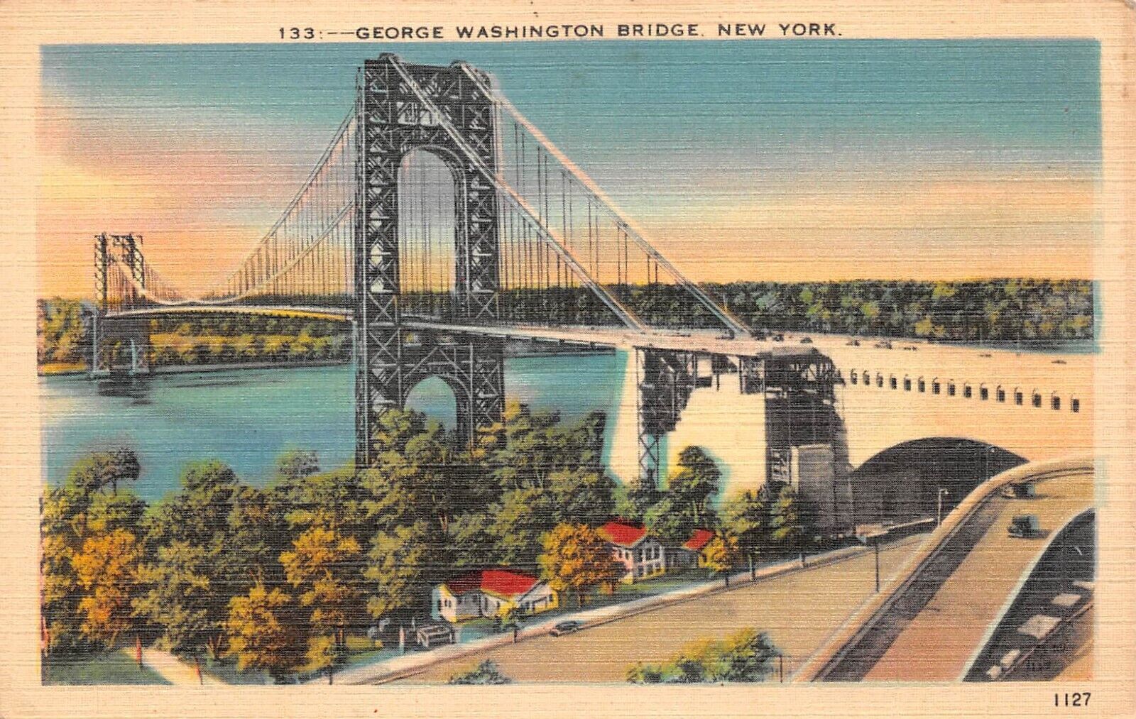George Washington Bridge New York NY c1950 Postcard 4059