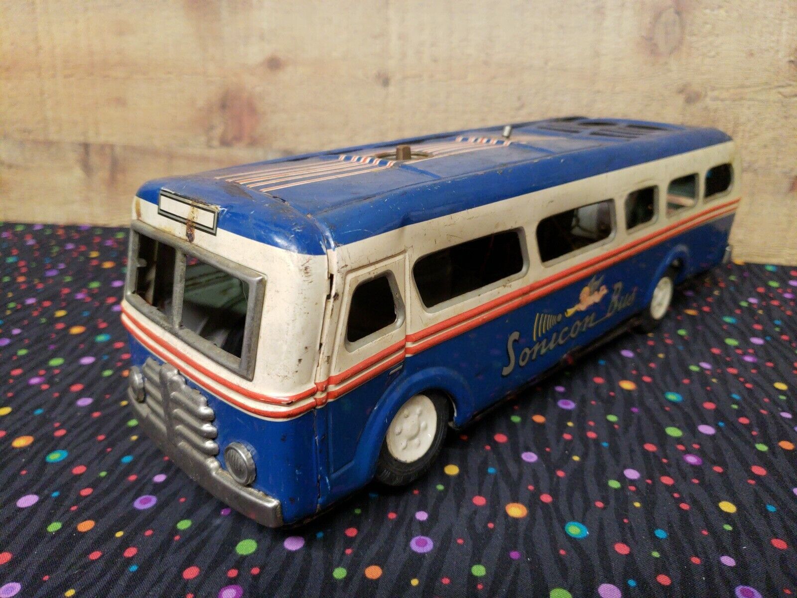 Vintage Toy Made in Japan Sonicon Bus Old Collectible, Not Working, See details 