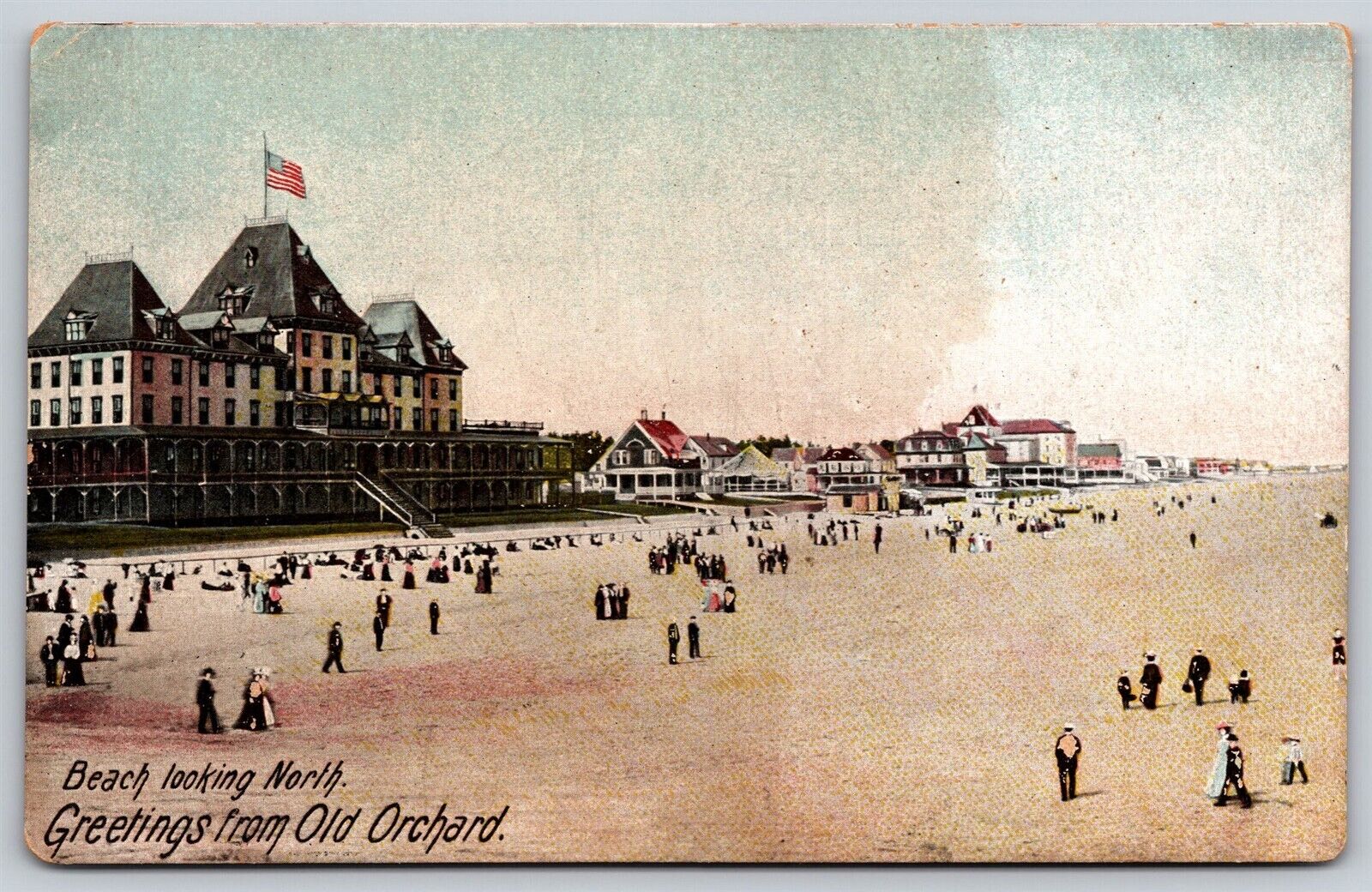 Postcard Beach looking North, Greetings from Old Orchard, Maine C42
