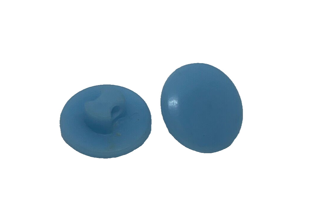Vintage Tiny 60s MCM Light Pale Blue Round Plastic Shank Flat Top Buttons 11 mm