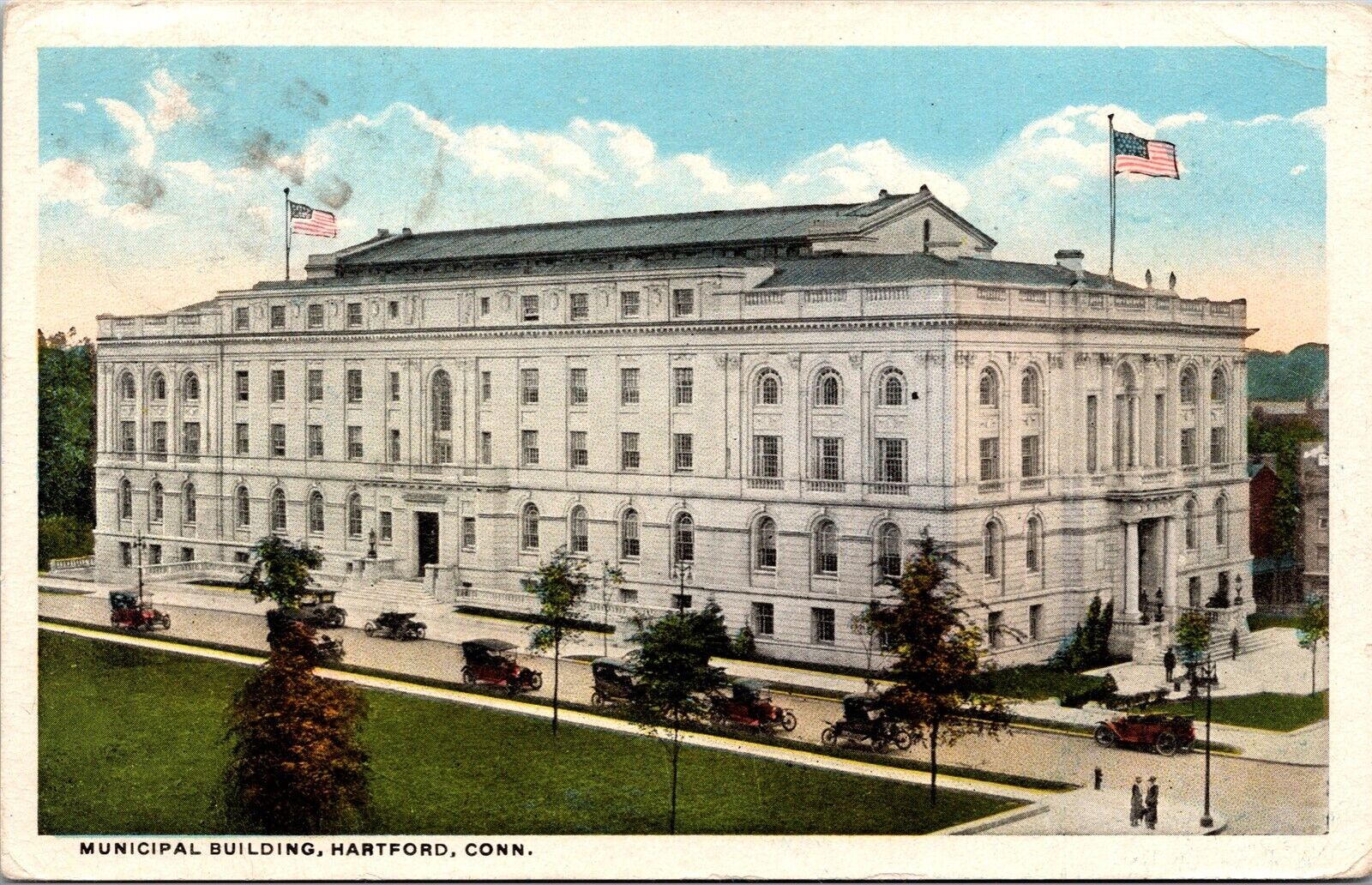 Vtg Hartford Connecticut CT Municipal Building 1920s Old View Postcard
