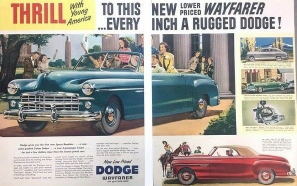 1949 Dodge Convertible Vintage Advertisement Print Art Car Ad Poster LG76