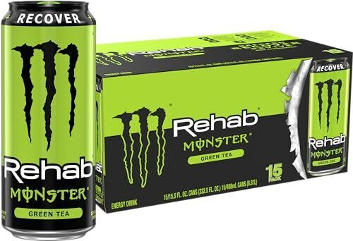 Monster Energy Rehab Green Tea + Energy Energy Iced Tea Energy Drink 15.5 Oun...