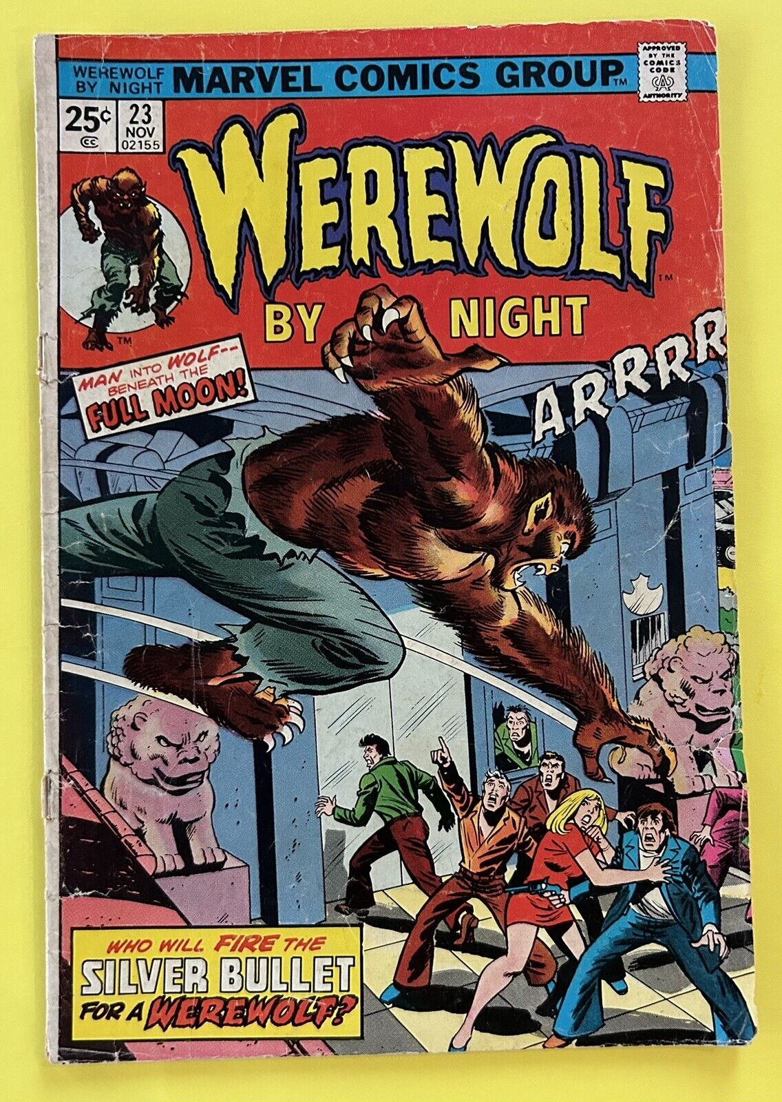 Werewolf By Night #23 (Marvel 1974)  Murderer is a Maniac Bronze Age Low Grade.