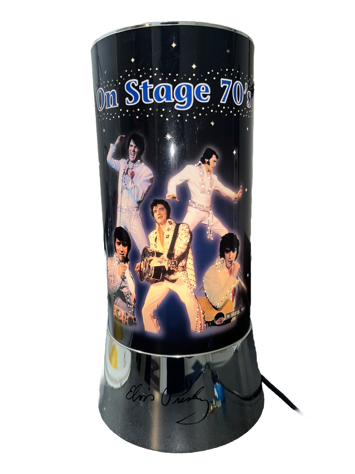 Rare Vintage Elvis Rotating On Stage 70's Table Lamp