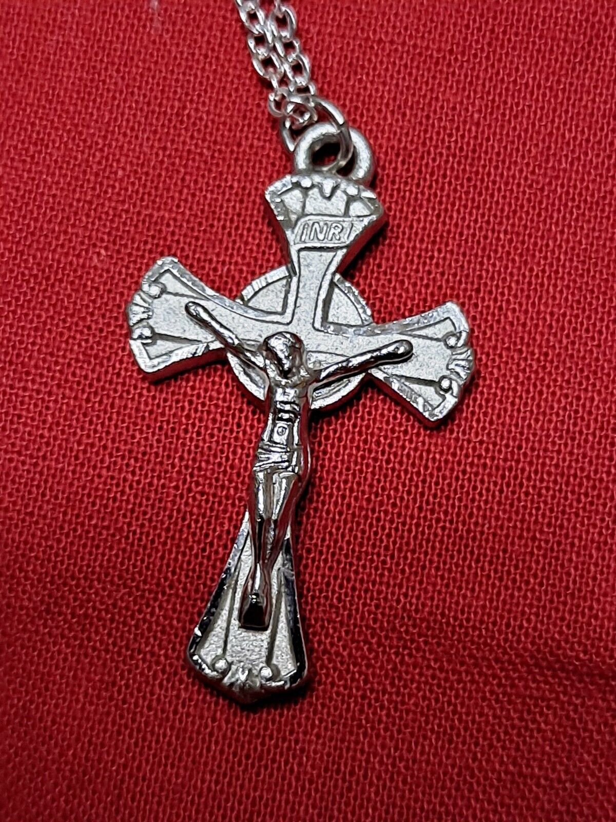 Pewter Crucifix Necklace 13\