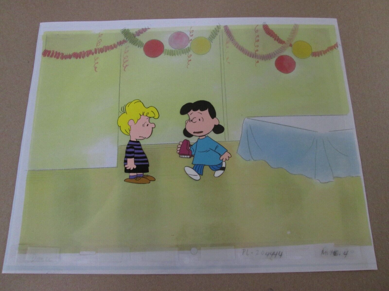 Peanuts Schroeder and Lucy Cel 1983 with piano
