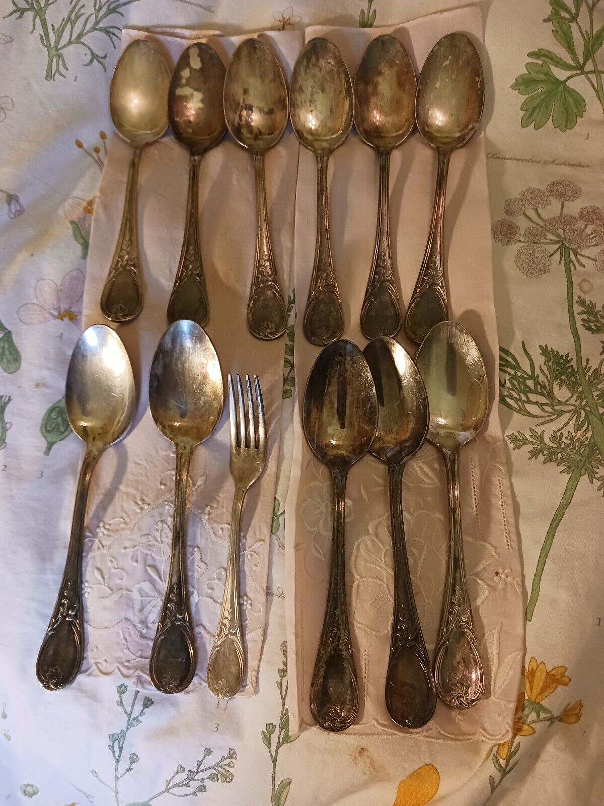 11 Christofle Hotel France Silverplate Spoons 1 -CHF fork