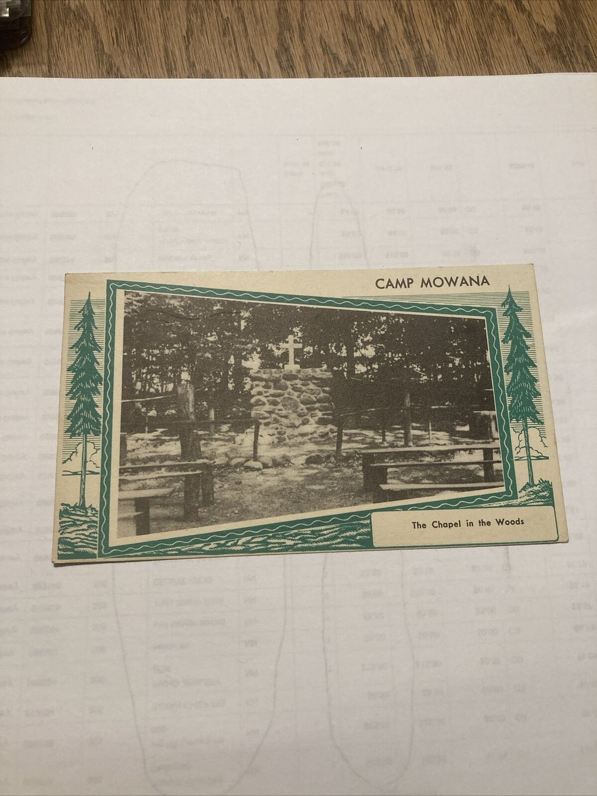 Vintage Postcard The Chapel, Fleming Falls, Camp Mowana, Mansfield, Ohio OH